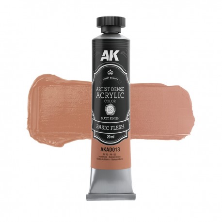 Tube de couleur acrylique dense Basic Flesh d'AK