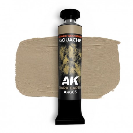 Tube de peinture gouache AK Dark Earth