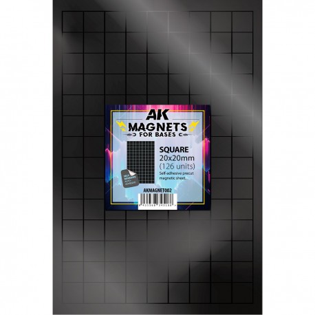 Aimant carré 20x20mm pour bases de figurines