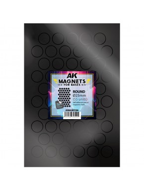 Feuilles magnétiques autoadhésives Ø25mm AK-Interactive