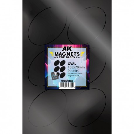 Aimant ovale autocollant 105x70mm pour socles de figurines