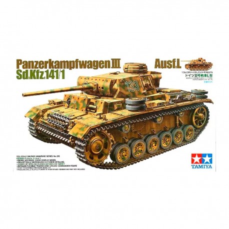 Kit de modelo escala 1/35 tanque Pz.Kpfw. III Ausf.L Tamiya