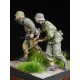 Ensemble de figurines de soldats sous le feu à l'échelle 1/35