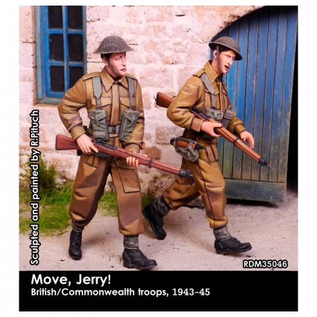 Figuras de soldados británicos avanzando 1/35 de Rado Miniatures