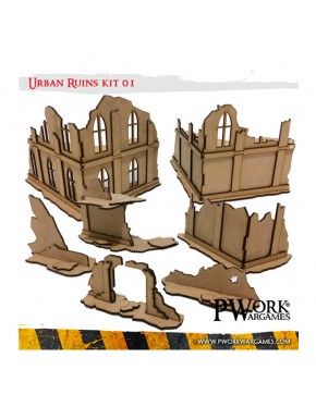 Décor MDF Urban Ruins 01 avec bâtiments et ruines