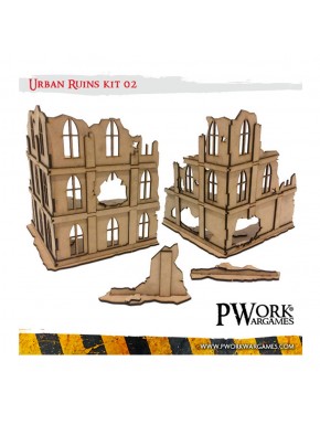 Kit de décor MDF Bourg Médiéval Perdu de Pwork Wargames