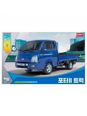 Maquette du camion Hyundai Porter bleu à l'échelle 1/24