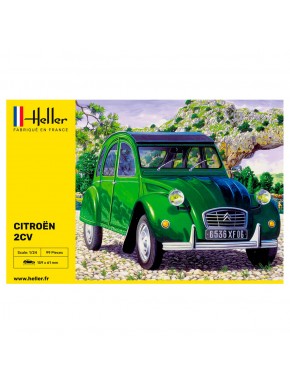 Maquette Citroën 2 CV verte à l'échelle 1/24