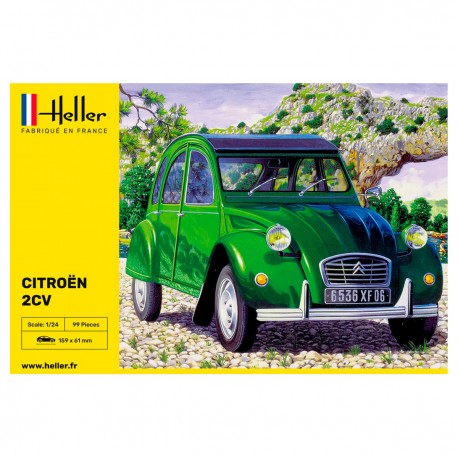 Maquette Citroën 2 CV verte à l'échelle 1/24