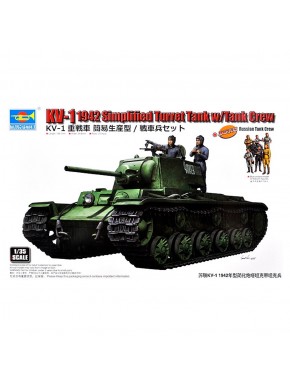 Modelo de tanque KV-1 1942 em escala 1/35 com tripulação