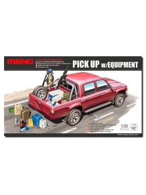 Modelo a escala de camioneta roja con equipamiento de Meng