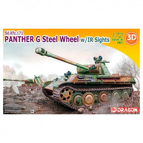 Modelo em escala 1/72 do tanque Panther G com rodas de aço