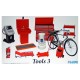 Set d'outils Fujimi 1/24 avec chariot et vélo