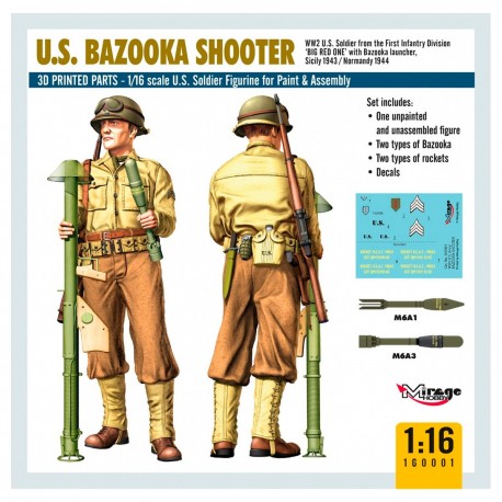 Figura soldado EE.UU. Bazooka 1/16 Mirage Hobby