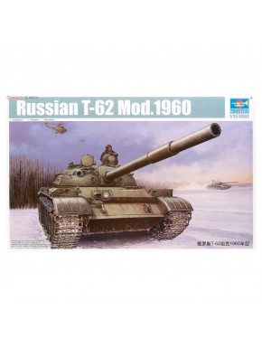 Maquete do Tanque Russo T-62 Mod.1960 da Trumpeter em escala 1/35