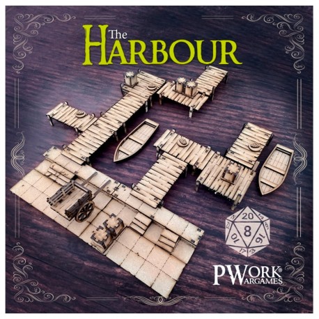 Set MDF Fantasy Tiles The Harbour de Pwork Wargames