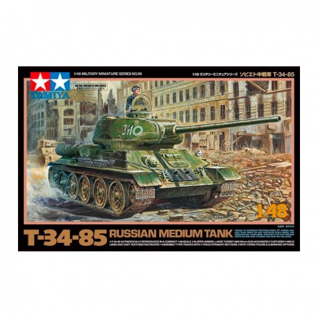Kit mod&egrave;le Char Moyen Russe T-34/85 de Tamiya 1/48
