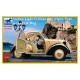 Modèle de voiture civile italienne à l'échelle 1/35 avec dame et chien