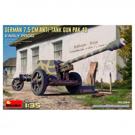 Maquete canhão antitanque alemão Pak 40 em escala 1/35