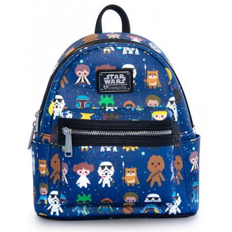 Bolsa mochila personagens Star Wars kawaii Loungefly