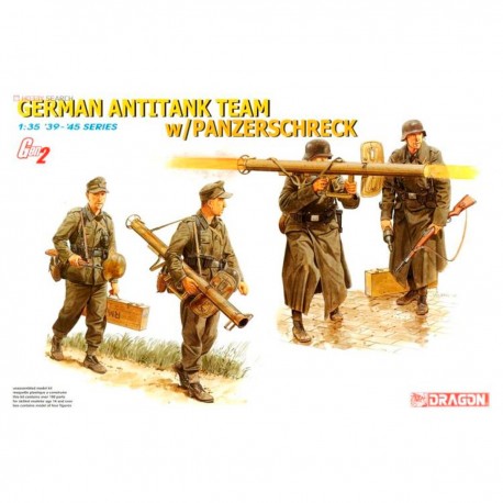 Equipo antitanque alemán en miniatura con Panzerschreck de Dragon