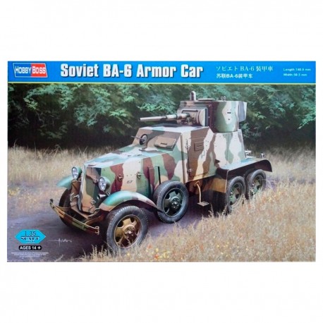 Caja del modelo a escala 1/35 del coche blindado soviético BA-6 de HobbyBoss