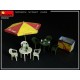 Maquette 1/35 Café de Rue Moderne MiniArt avec accessoires