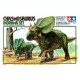 Conjunto diorama Chasmosaurus pintado e montado