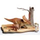 Conjunto diorama Chasmosaurus pintado e montado