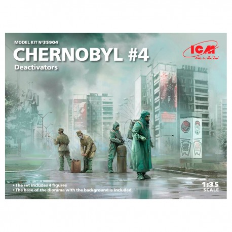 Conjunto de figuras Chernobyl 4 desativadores 1/35