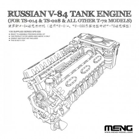 Kit motor V-84 escala 1/35 para modelos T-72 Meng
