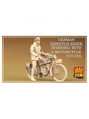 Figura de piloto mensageiro alemão 1/35 com motocicleta