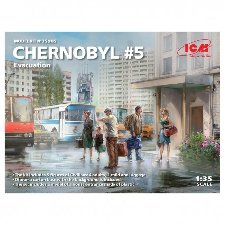 Set de modèle Chernobyl 5 Évacuation avec figurines et diorama