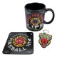 Conjunto Stranger Things Hellfire caneca, porta-copos e chaveiro
