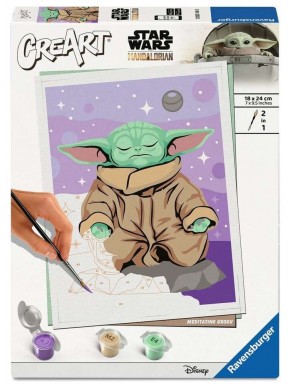 Kit de peinture par numéros Grogu méditant CreArt