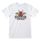 T-shirt blanc Stranger Things avec design de démon