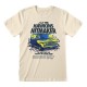 Camiseta beige Stranger Things con furgoneta y texto Hawkins Hitmaker