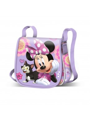Sac bandoulière lilas Minnie Mouse avec chaton et fleurs