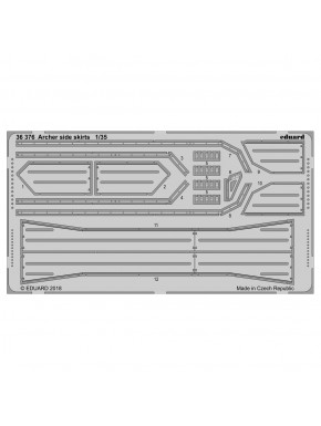 Détail des pièces photo-découpées Eduard Archer Side Skirts 1/35