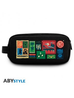 Trousse Harry Potter noire avec illustrations magiques