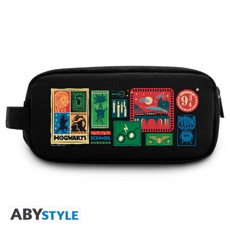 Trousse Harry Potter noire avec illustrations magiques