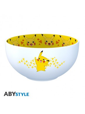 Bol Pikachu avec fond jaune et visages de Pikachu