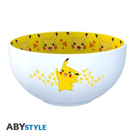 Bol Pikachu avec fond jaune et visages de Pikachu