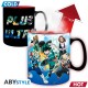 Tasse My Hero Academia thermoréactive montrant les héros