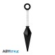 Réplique en mousse kunai Naruto Shippuden avec manche blanc et lame noire