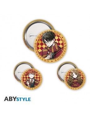 Pack de badges Harry Potter avec Harry, Hermione et Ron