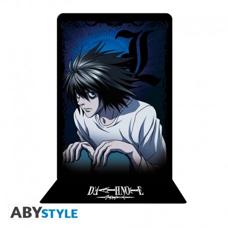 Figurine Acryl de L de Death Note sur fond bleu