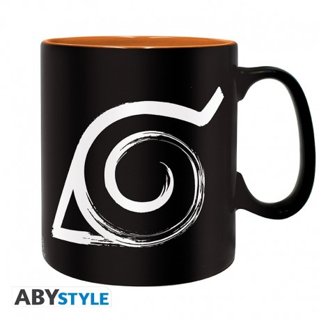 Mug noir Naruto Shippuden avec logo Konoha