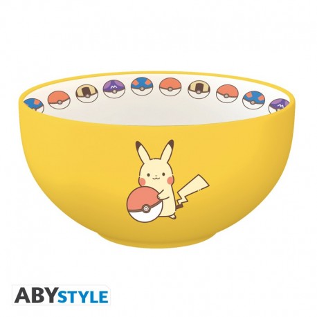 Bol jaune avec Pikachu et Poké Balls