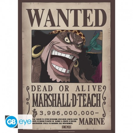 Poster de One Piece Blackbeard Wano style chibi